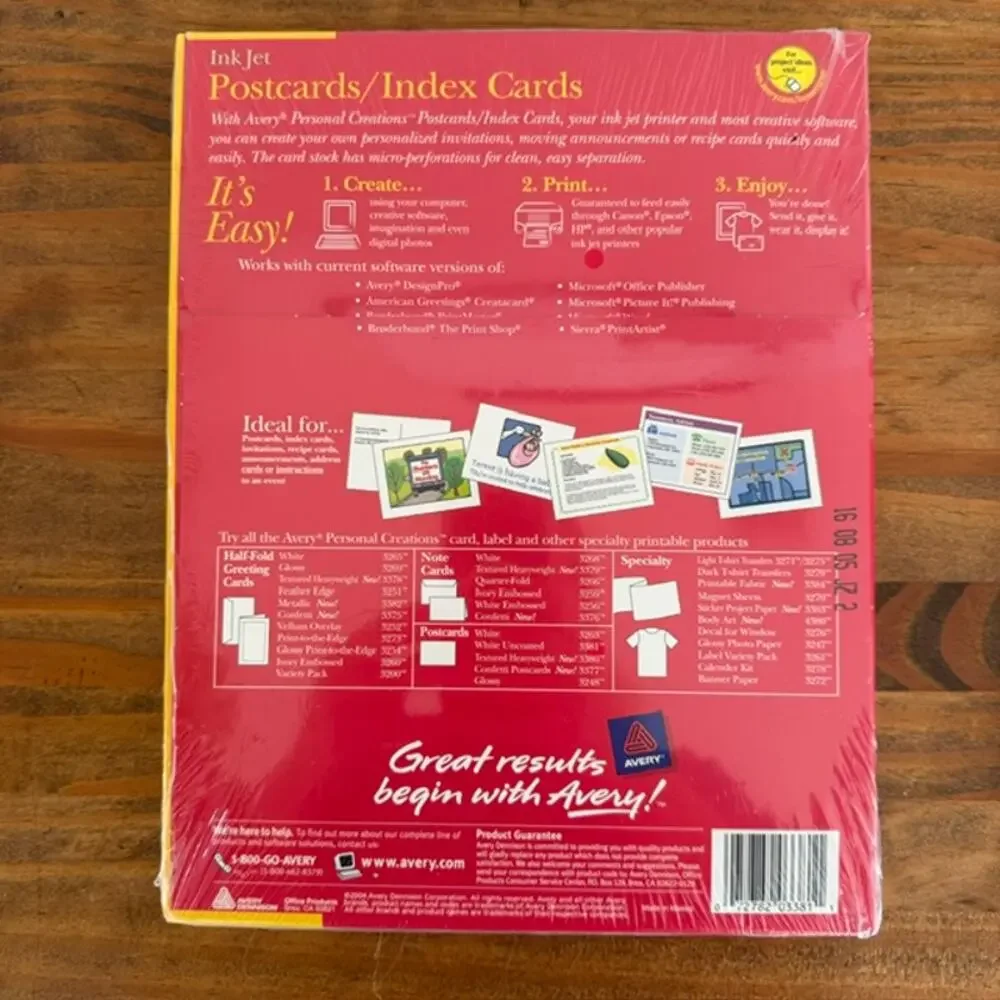 2 Avery Ink Jet Postcards - Index Cards - 200 per Package - 2 packages #3381